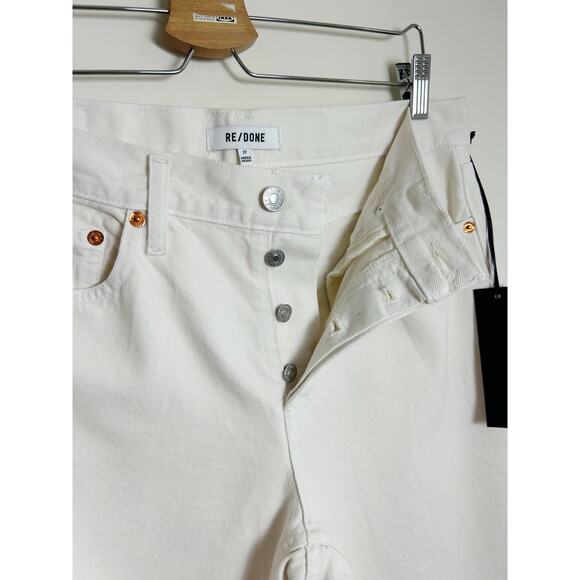 Re/Done Easy Straight Crop Vintage White Jeans Size 27 New - Picture 4 of 9